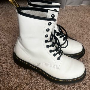 White Doc Martens/Dr. Martens Boots - Size 7